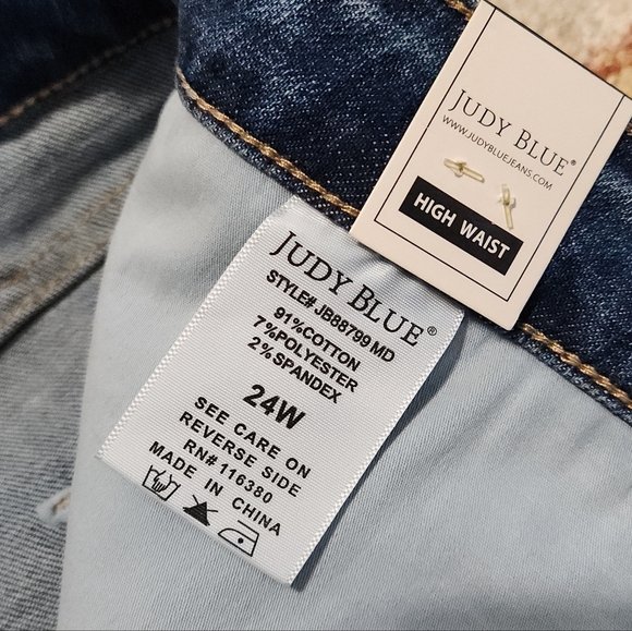 NEW Judy Blue Medium Wash Skinny Fit High Waist Denim Jeans Plus‎ Size 24W - Picture 5 of 12